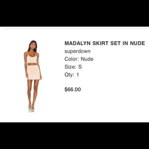 Superdown nude skirt set